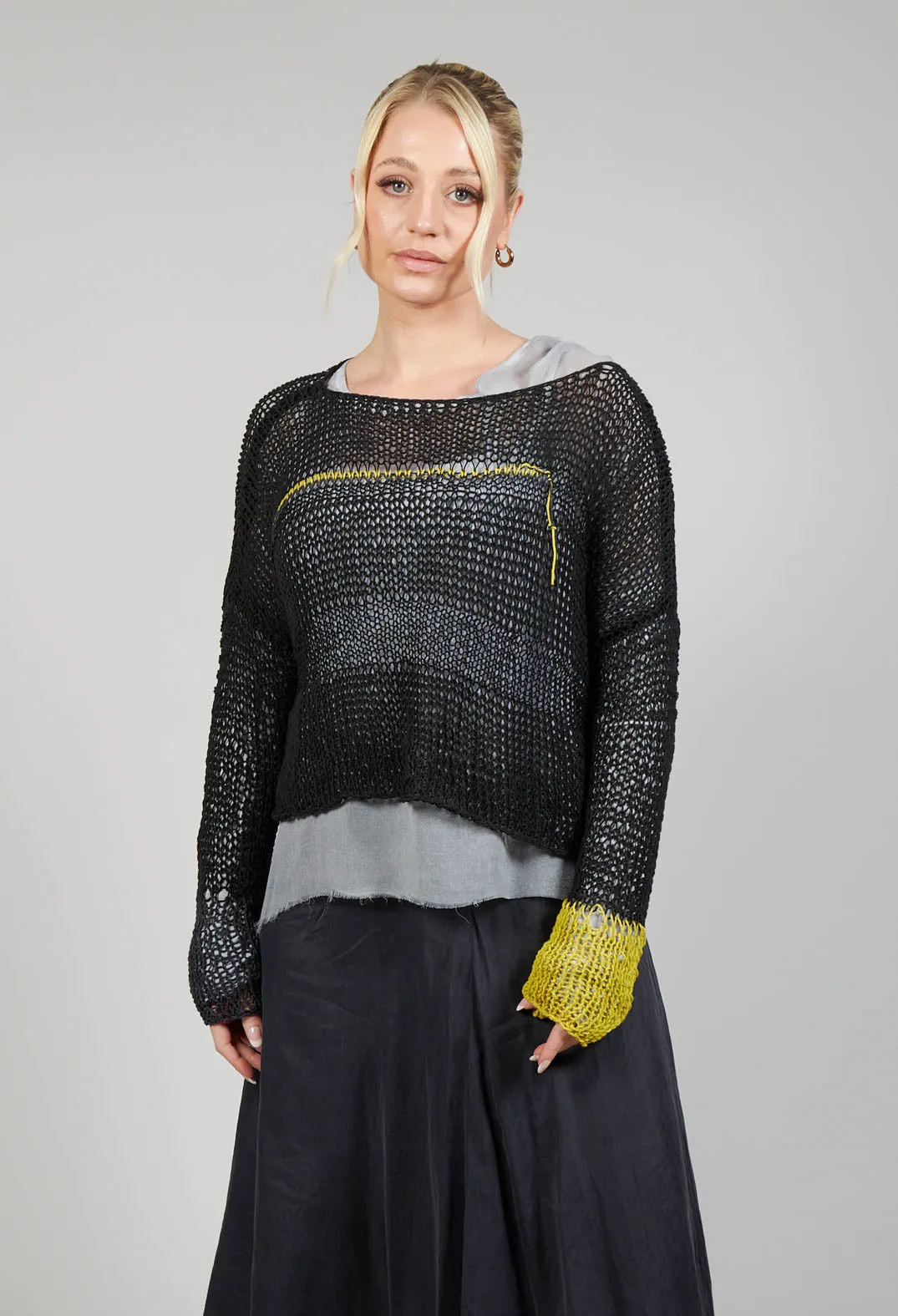 Crocheted Jumper in Original Black