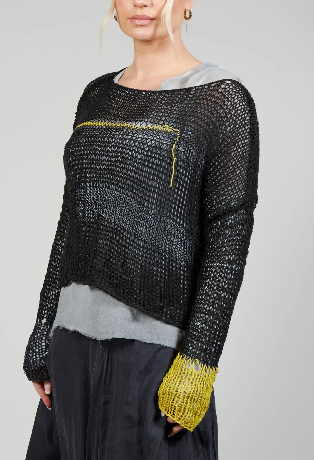 Crocheted Jumper in Original Black