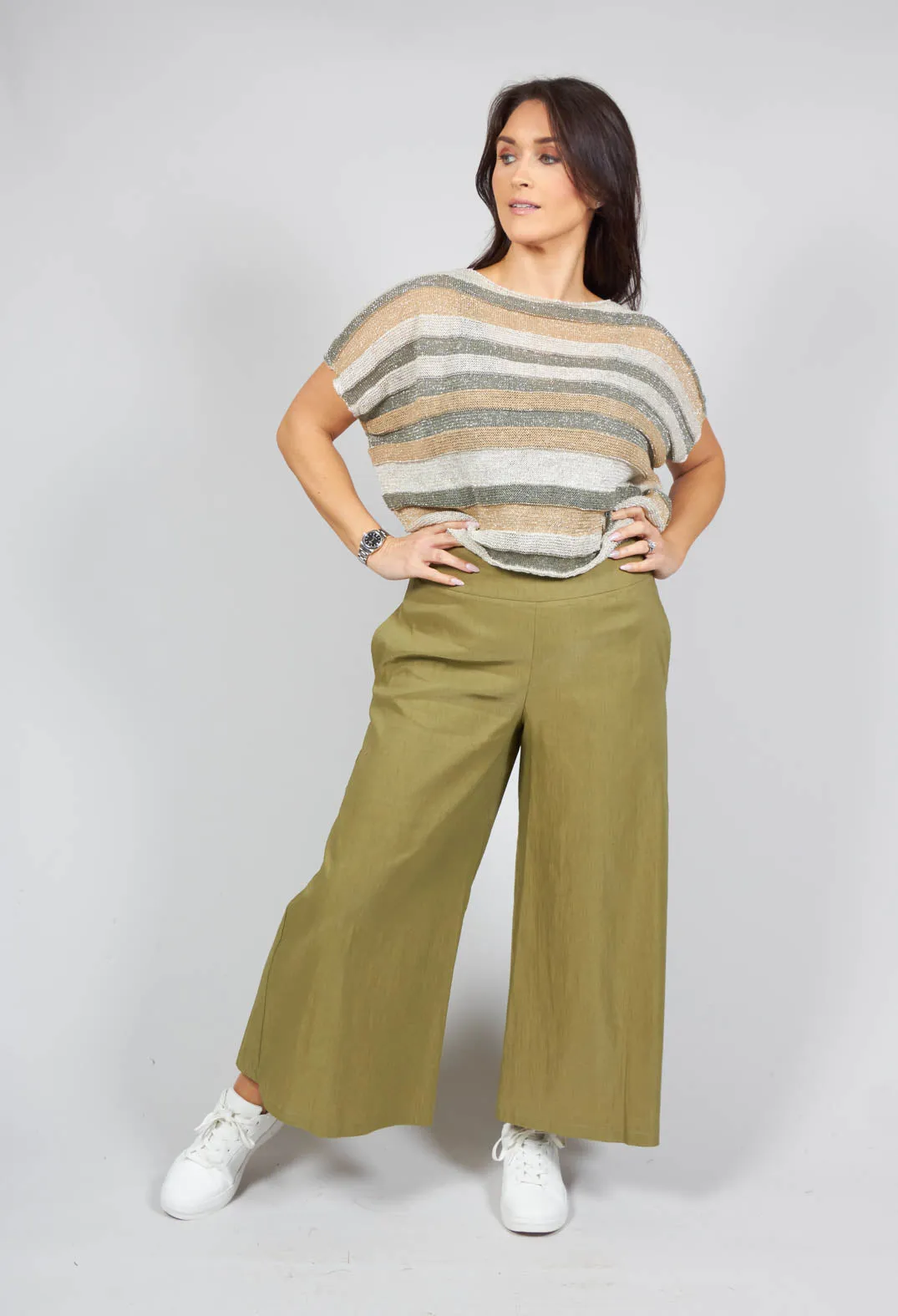 Culotte Trousers in Olive Green