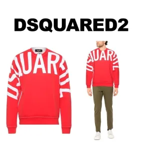 D SQUARED2  |Crew Neck Pullovers Long Sleeves Cotton Logo Luxury