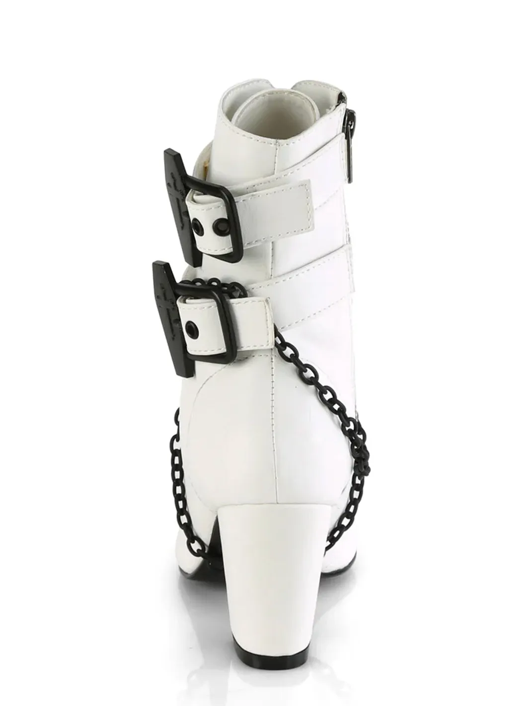 DEMONIA VIVIKA-128 - WHITE VEGAN LEATHER  PRE ORDER 