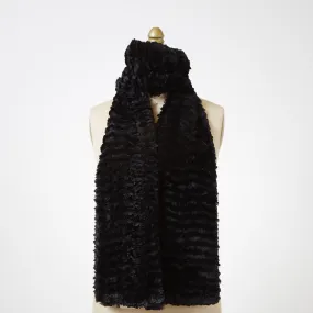 Desert Sand In Midnight Luxury Faux Fur Scarf