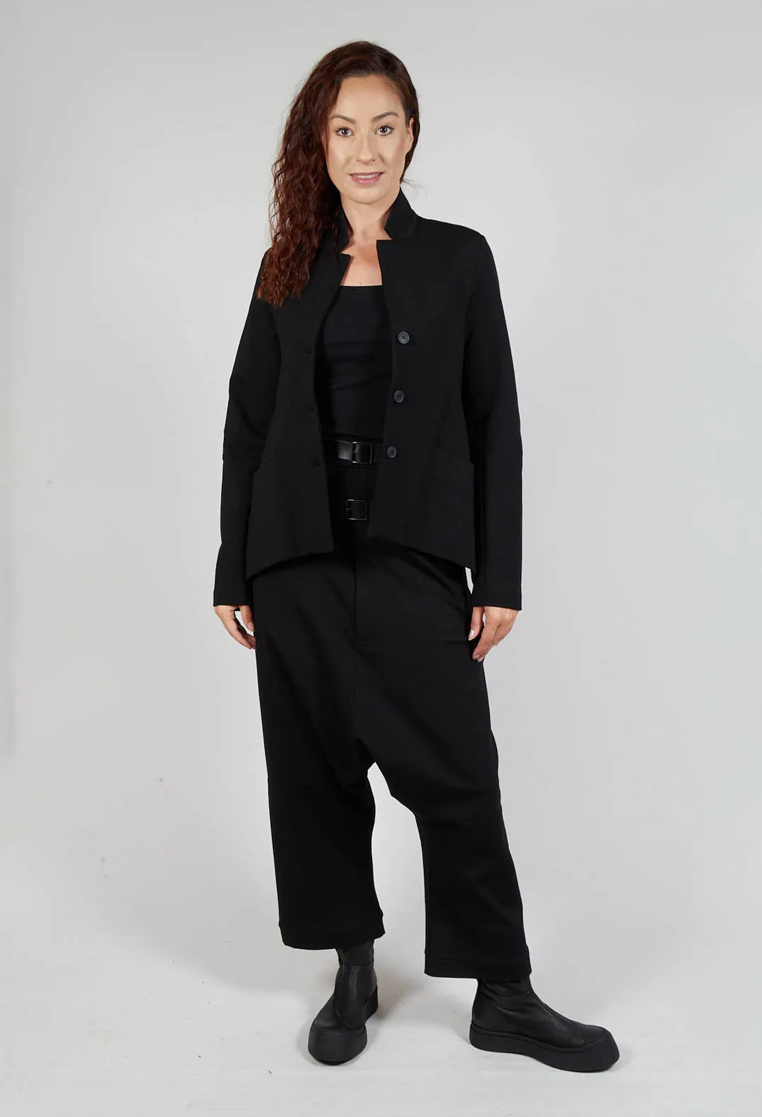 Double Belted Trousers in Black