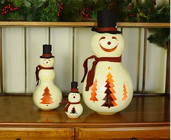 Easton Snowman Gourd and Blizzard Snowman Gourd - Available in Multiple Sizes