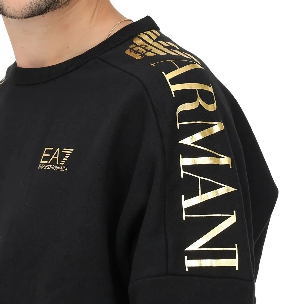 EMPORIO ARMANI  |Crew Neck Pullovers Long Sleeves Cotton Logo Sweatshirts