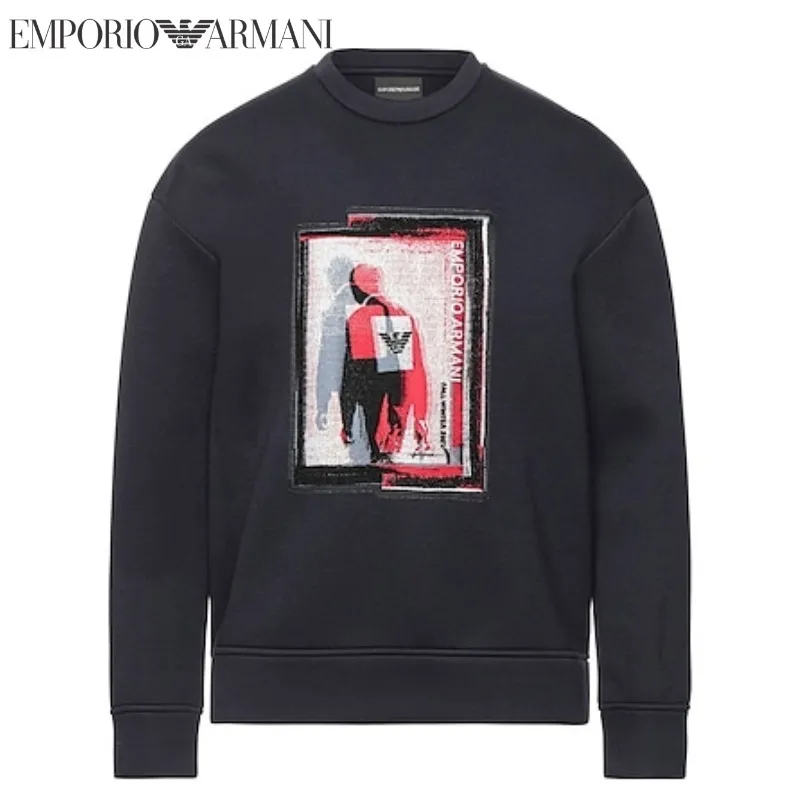 EMPORIO ARMANI  |Crew Neck Pullovers Long Sleeves Logo Sweatshirts