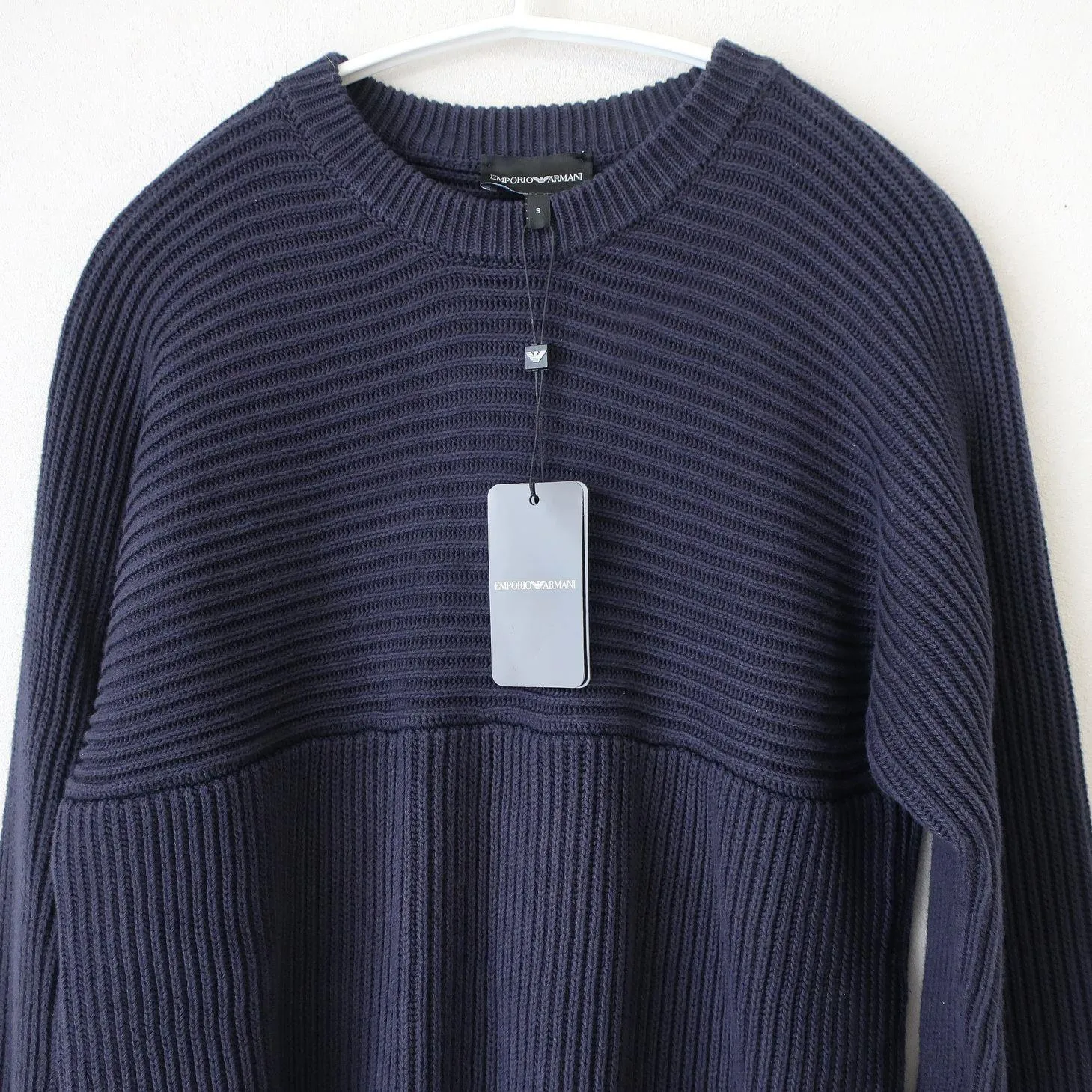 EMPORIO ARMANI  |Crew Neck Pullovers Long Sleeves Plain Cotton Sweaters