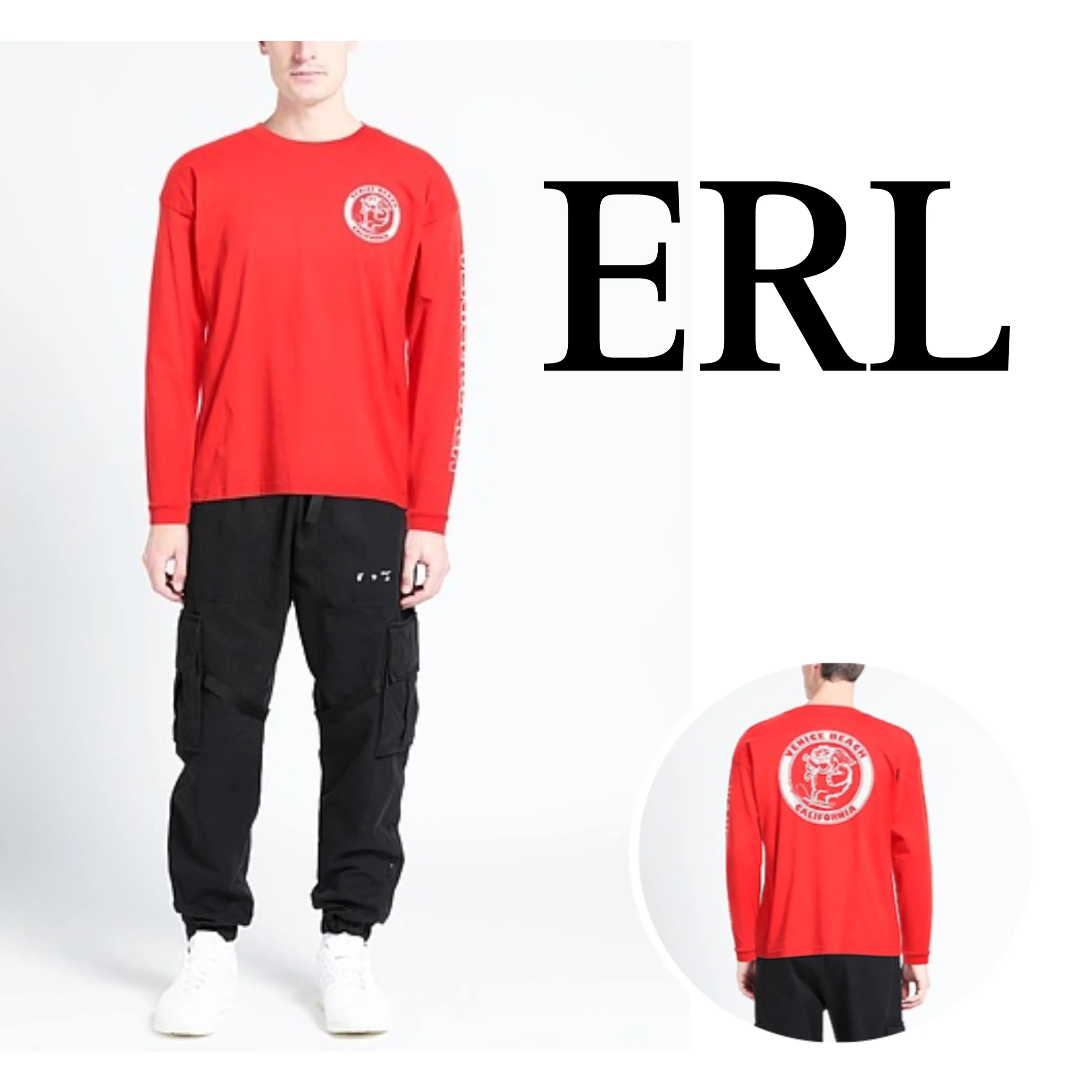 ERL  |Street Style Long Sleeves Cotton Long Sleeve T-shirt