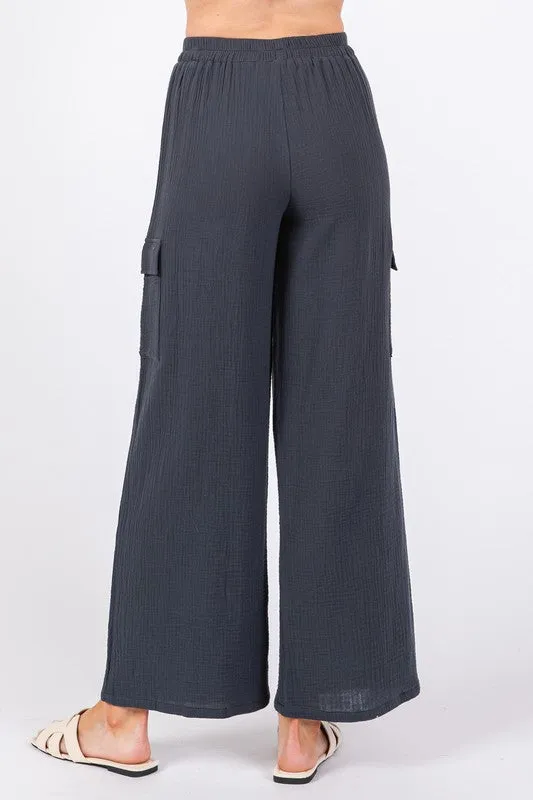 FINAL SALE - Dusty Midnight Navy Gauze Pants