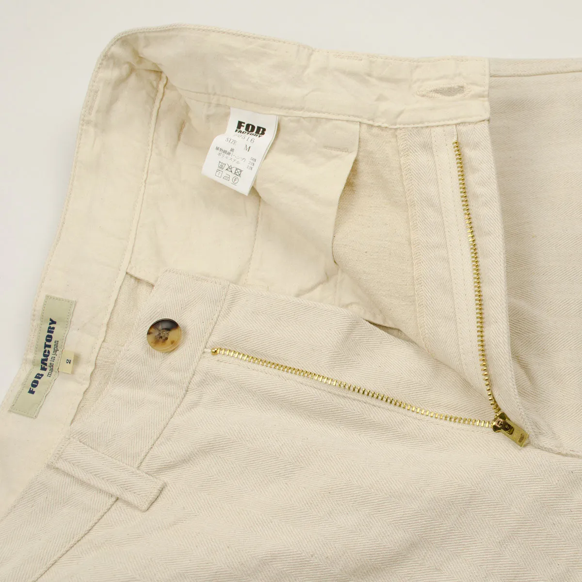 FOB Factory - Herringbone Trousers - Ecru