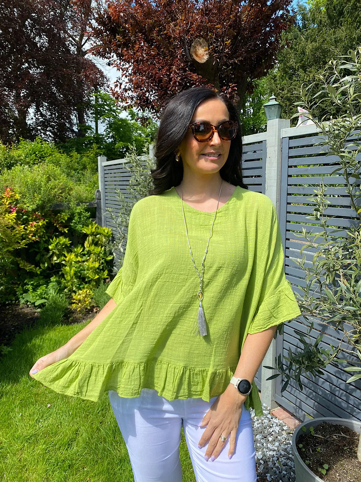 Frill Hem and Sleeve Top Petra