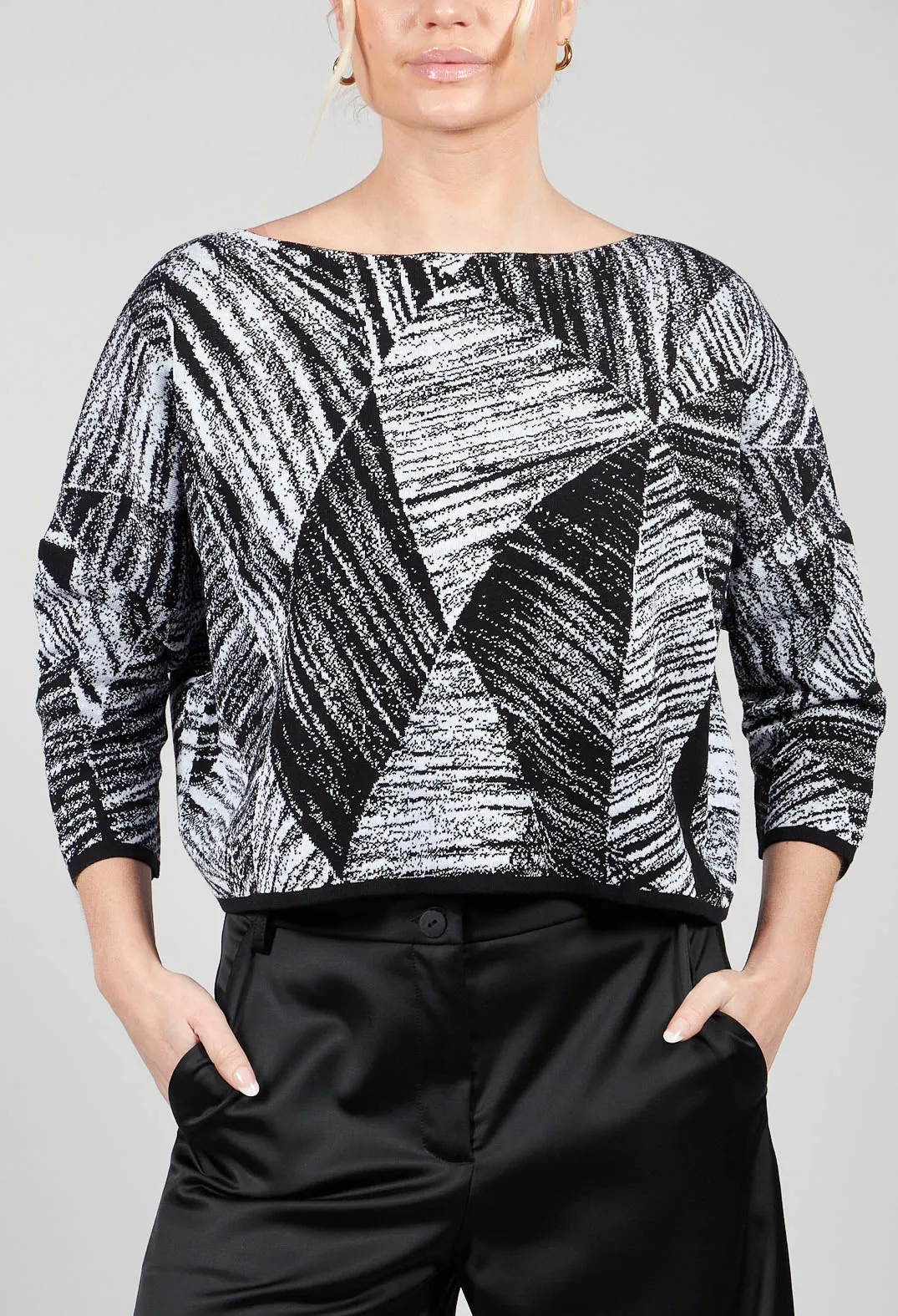 Geometric Jumper in Black