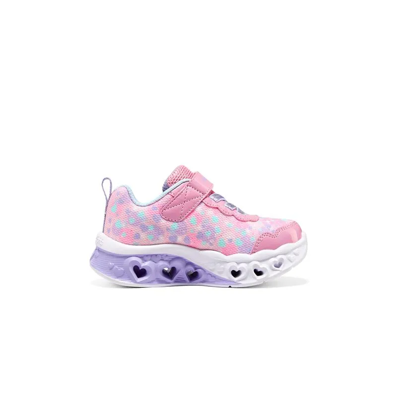 Girls Skechers Trainers Lavender Strap Light Up Flutter Hearts 302691N