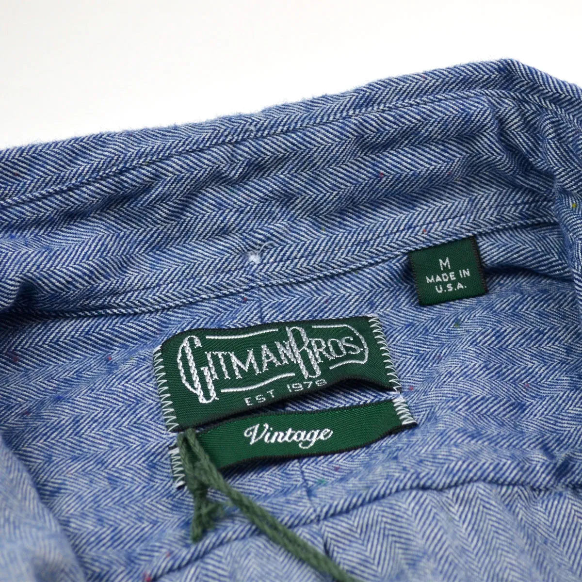 Gitman Vintage - Japanese Slub Herringbone Flannel Shirt - Blue