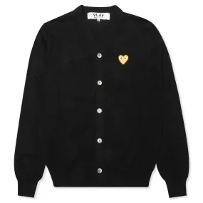 Gold Heart Cardigan - Black