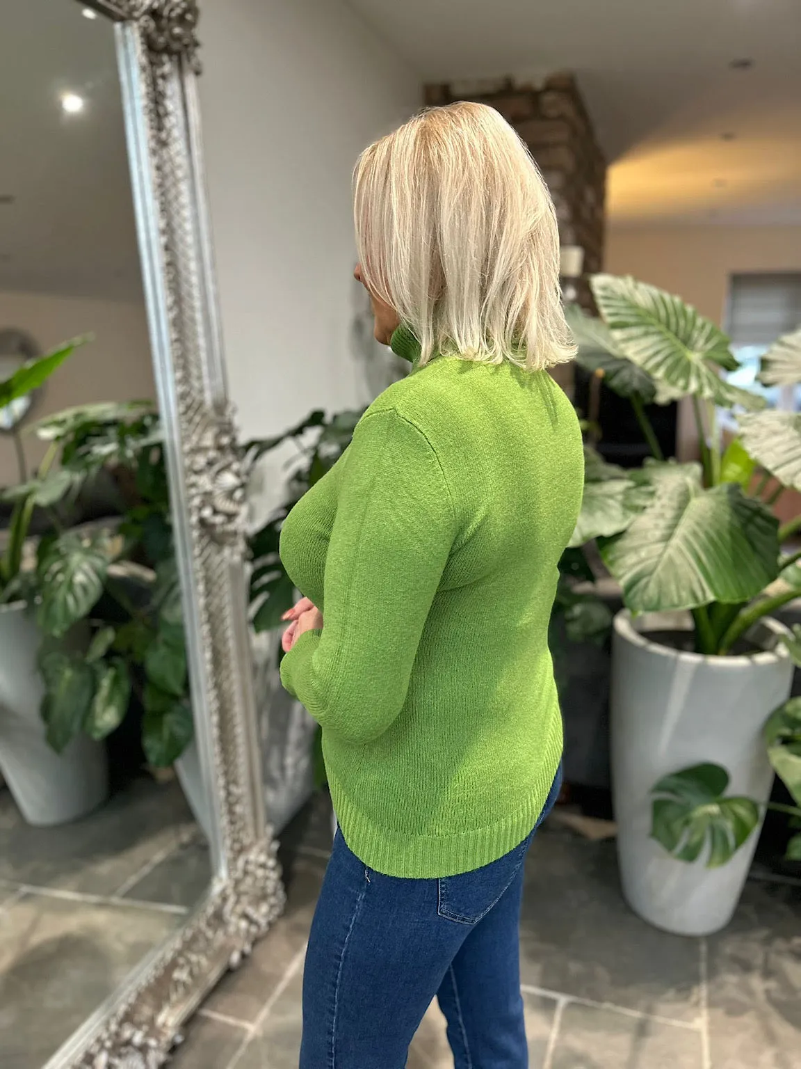 Green Roll Neck Jumper Sonia