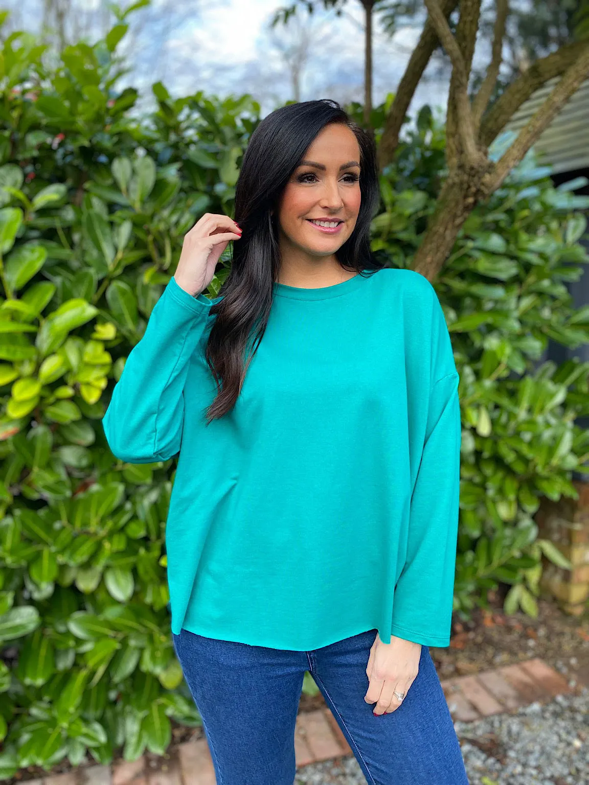 Green Scoop Neck Jumper Trisha