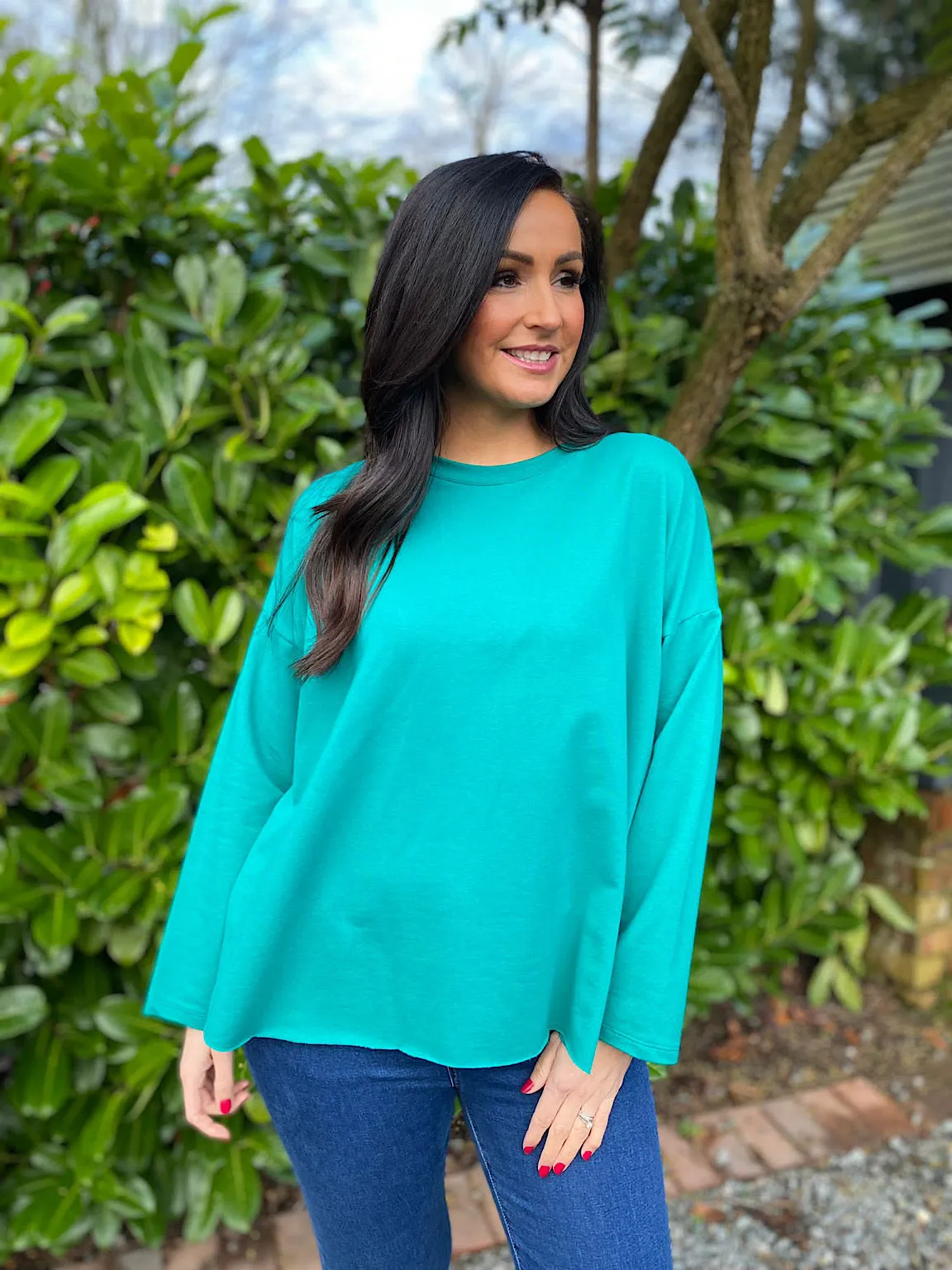 Green Scoop Neck Jumper Trisha