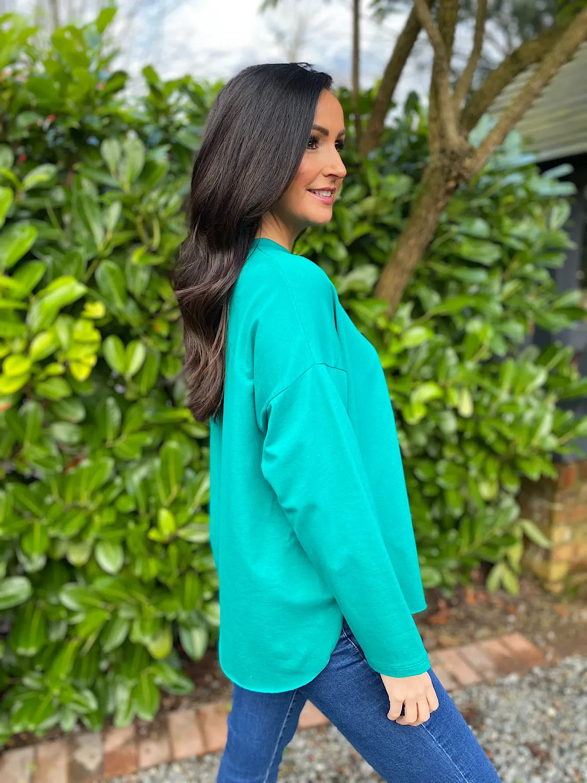 Green Scoop Neck Jumper Trisha