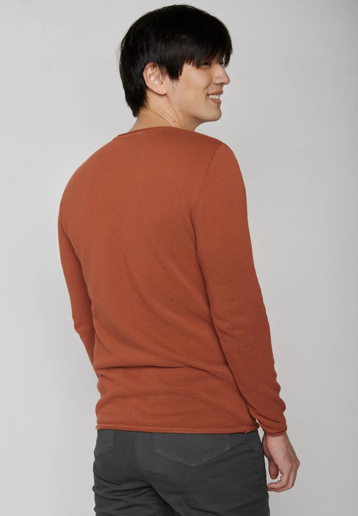 Greenbomb Men's Burned Orange Catch Jumper