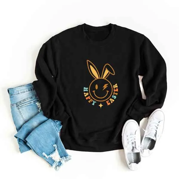 Happy Easter Bunny Wink Graphic Sweatshirt