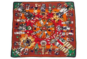 Hermès Rust Kachinas Scarf