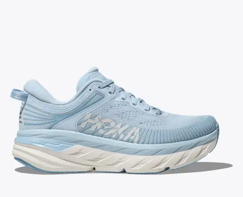 Hoka Women’s Bondi 7 Athletic Shoes-Ice Water/White **Wide Width**