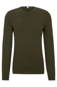 Hugo Boss  |Pullovers U-Neck Long Sleeves Plain Cotton Sweaters