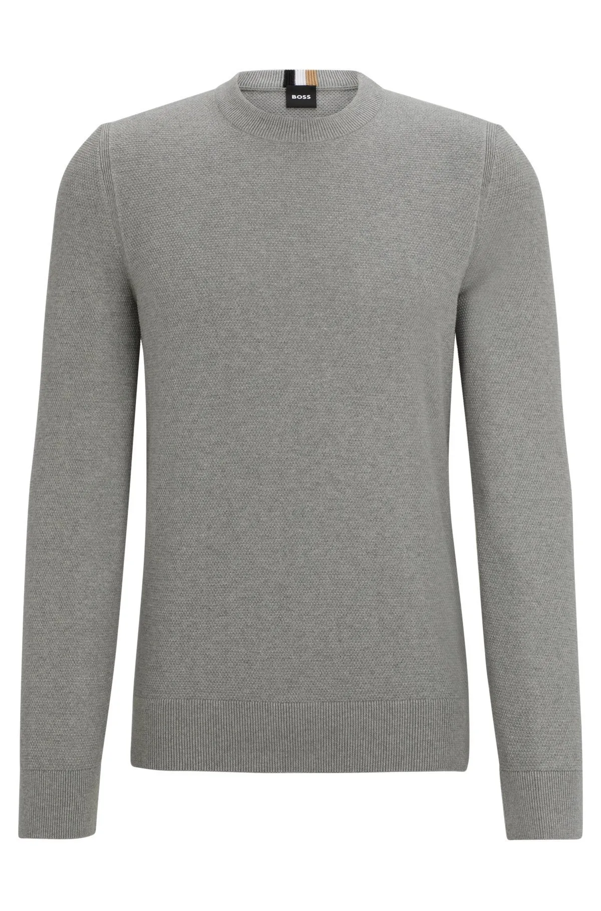 Hugo Boss  |Pullovers U-Neck Long Sleeves Plain Cotton Sweaters