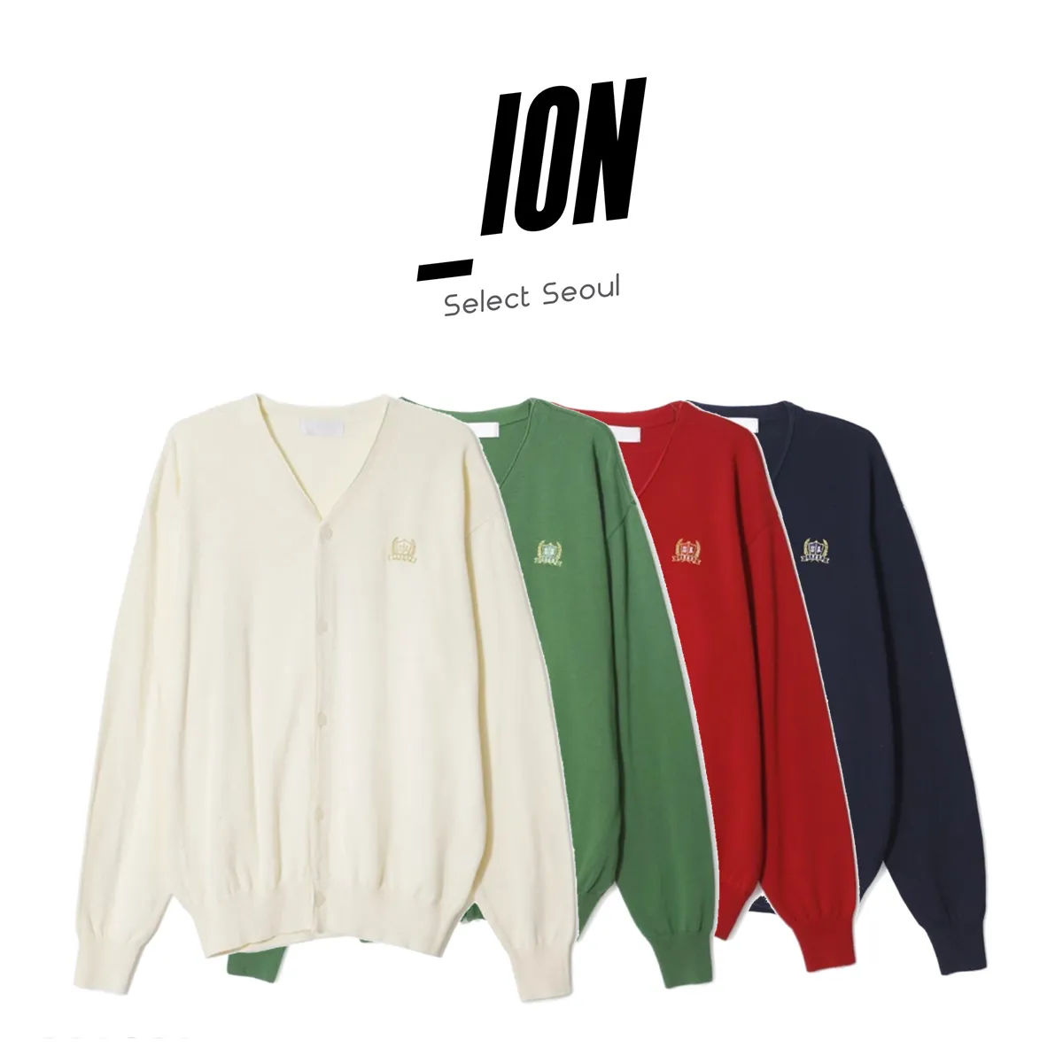 IONSEOUL  |Unisex Nylon Street Style Cotton Oversized Logo Cardigans