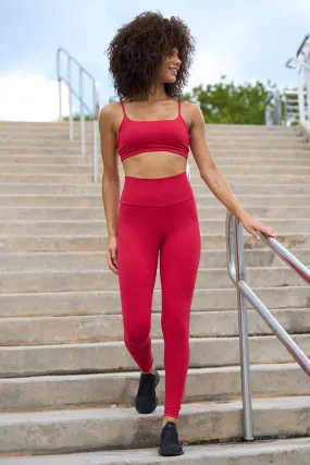 JACQUELINE RED High Waist Activewear Legging