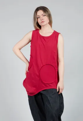 Jersey Vest Top in Red