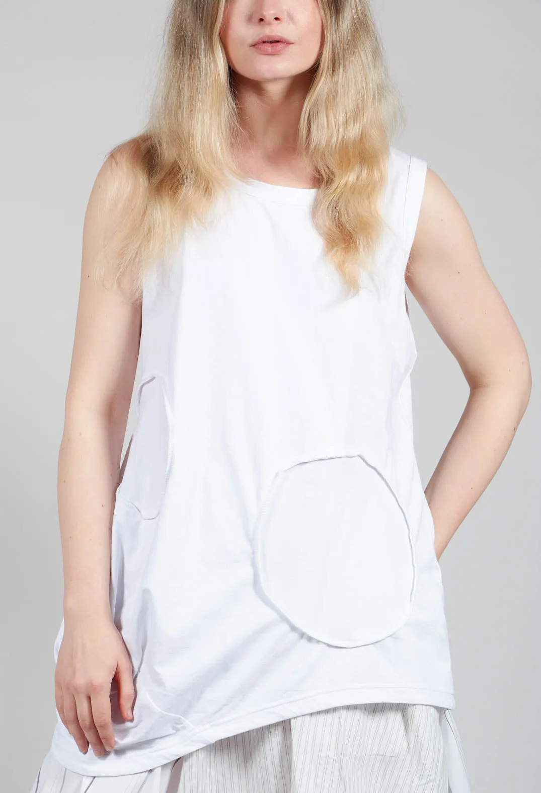 Jersey Vest Top in White