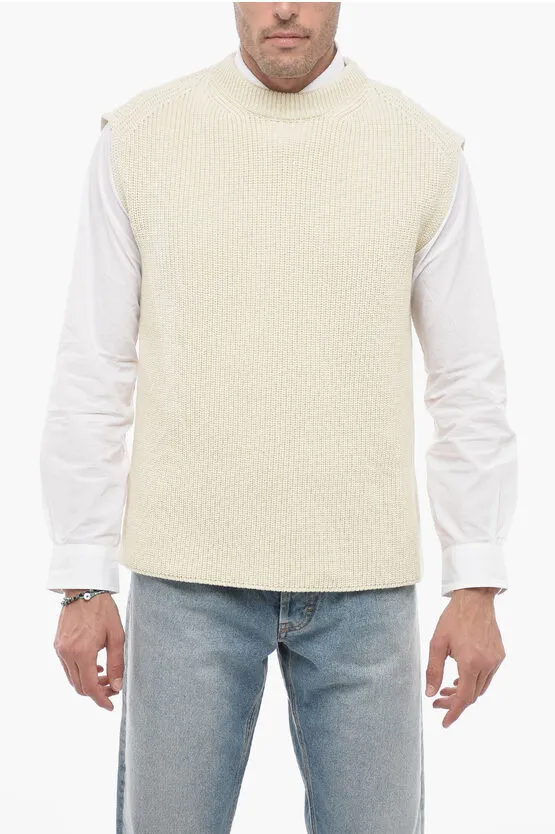 Jil Sander  |Crew Neck Pullovers Sleeveless Plain Cotton Designers