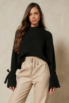 Jumpers & Cardigans | Oversized Tie Sleeve Rib Knit Jumper | MissPap