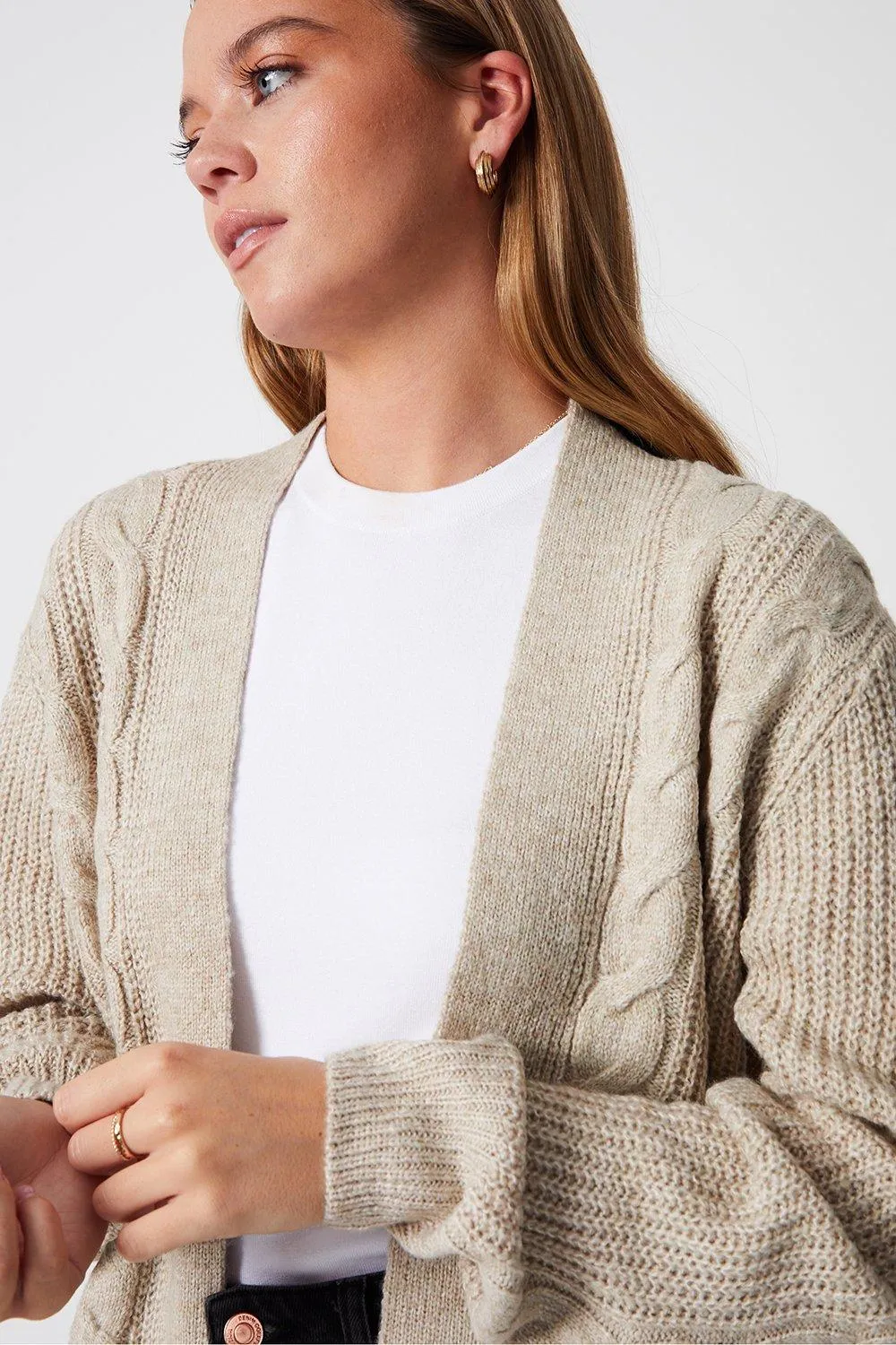 Jumpers & Cardigans | 'Rozanna' Cable Knit Cardigan | Threadbare