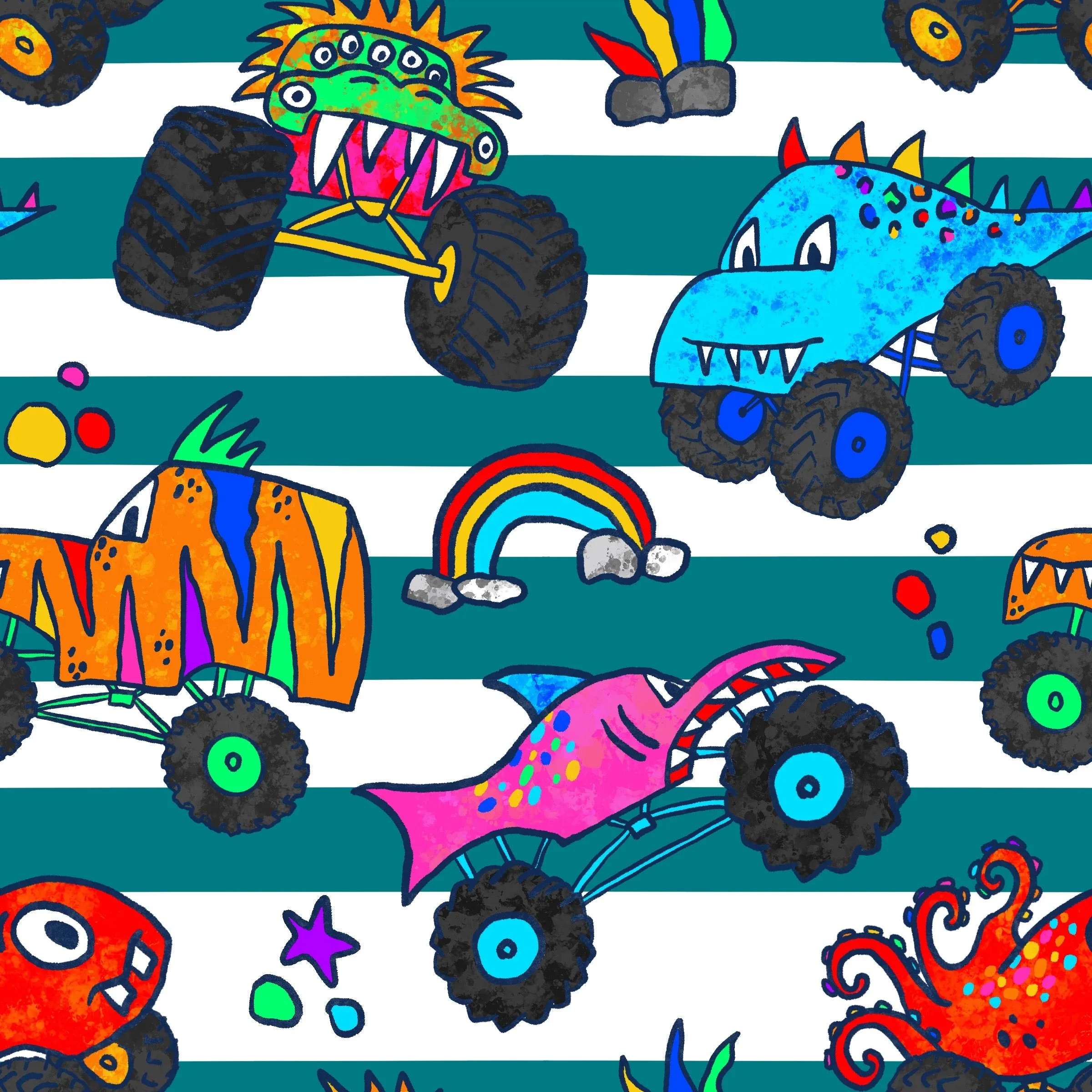 Kids Leggings - Monster Truck Madness