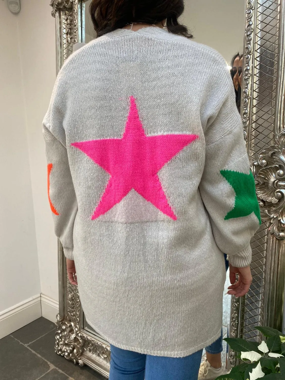 Knitted Longline Star Cardigan Marion