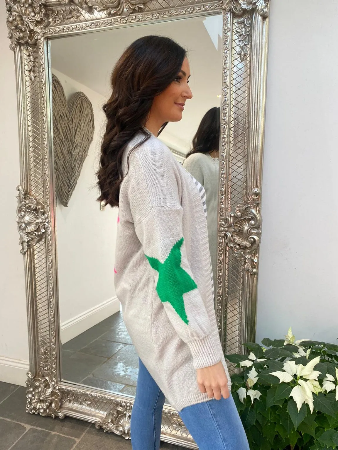 Knitted Longline Star Cardigan Marion