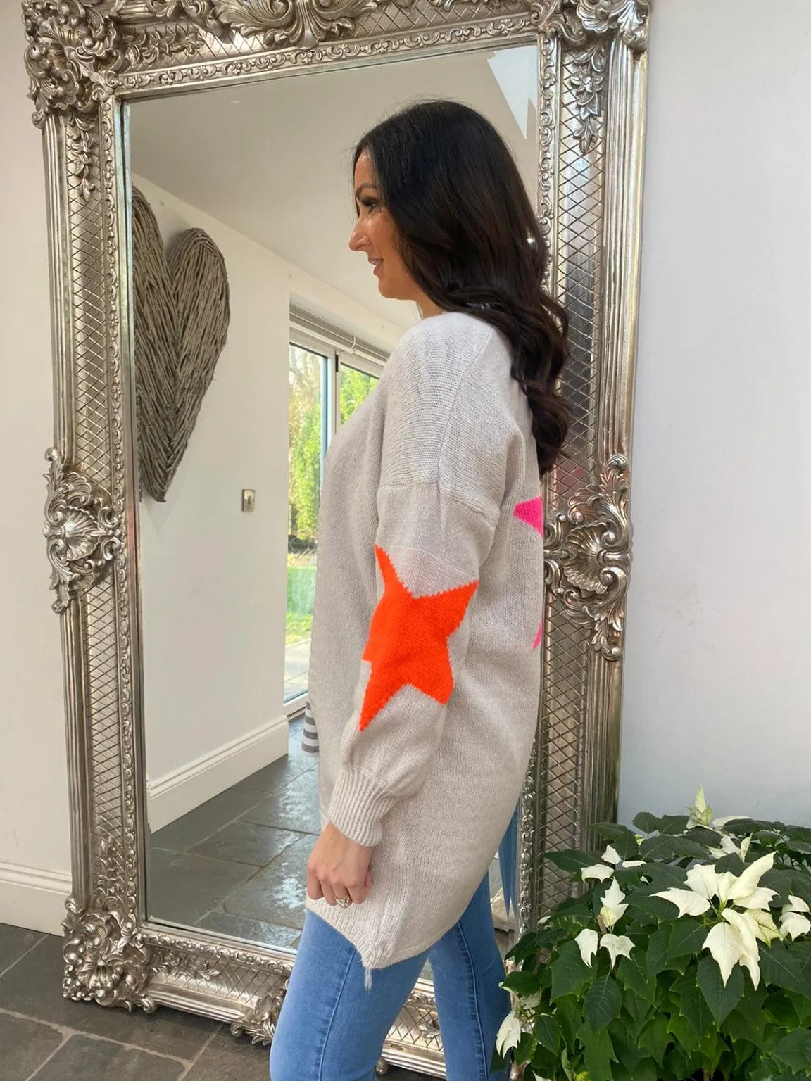 Knitted Longline Star Cardigan Marion