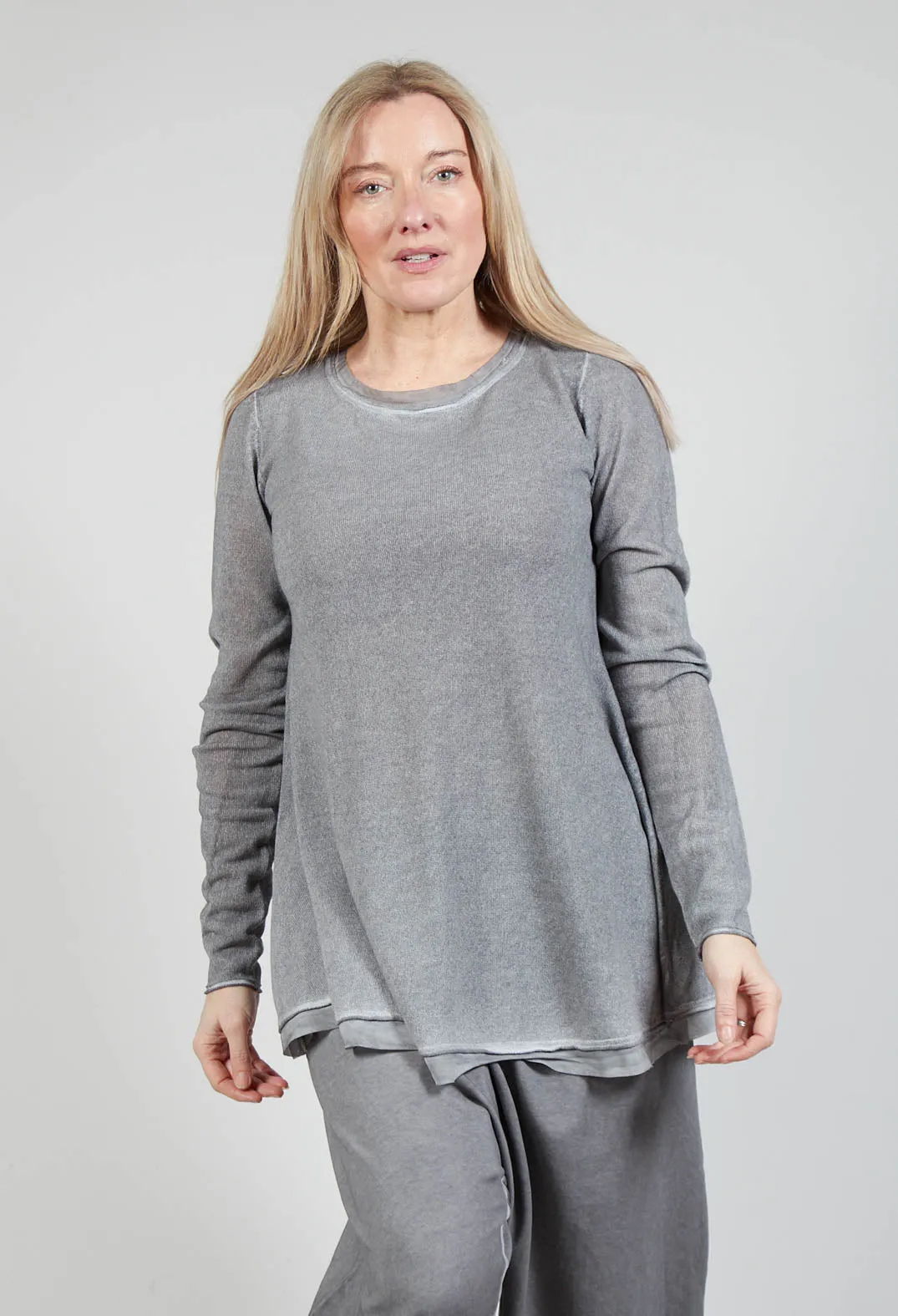 Lightweight Pullover in C.Coal 70% Cloud