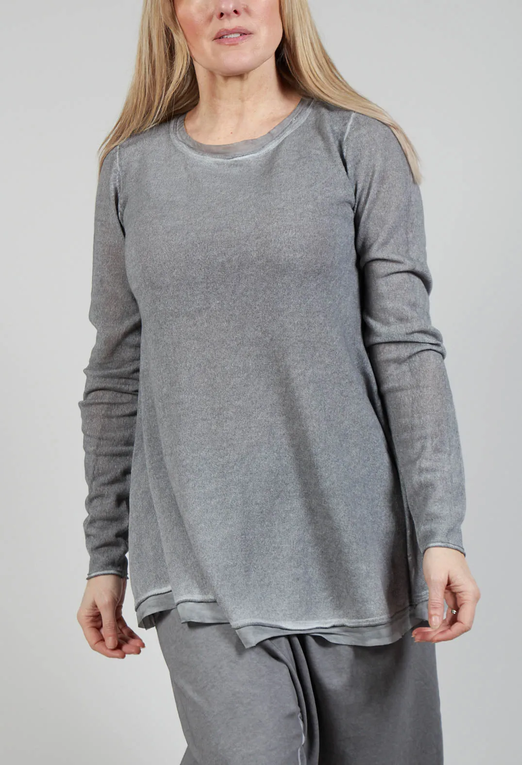 Lightweight Pullover in C.Coal 70% Cloud