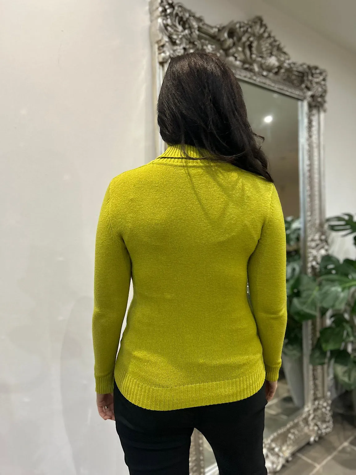 Lime Roll Neck Jumper Sonia