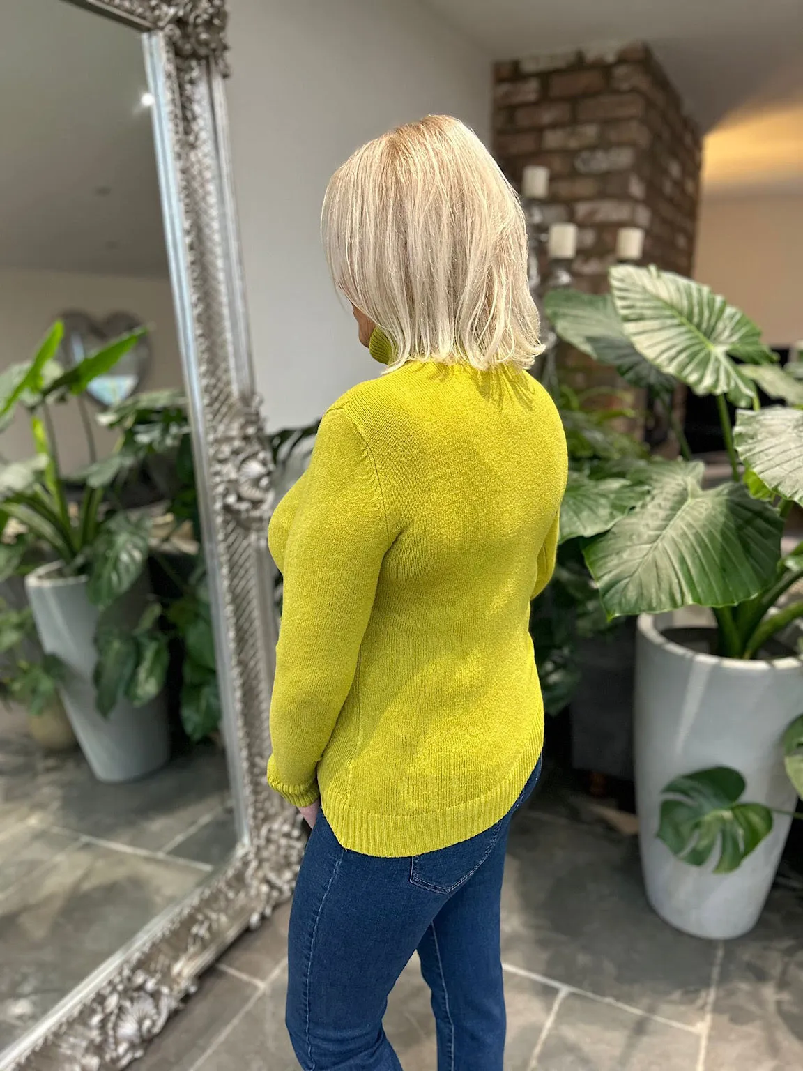 Lime Roll Neck Jumper Sonia