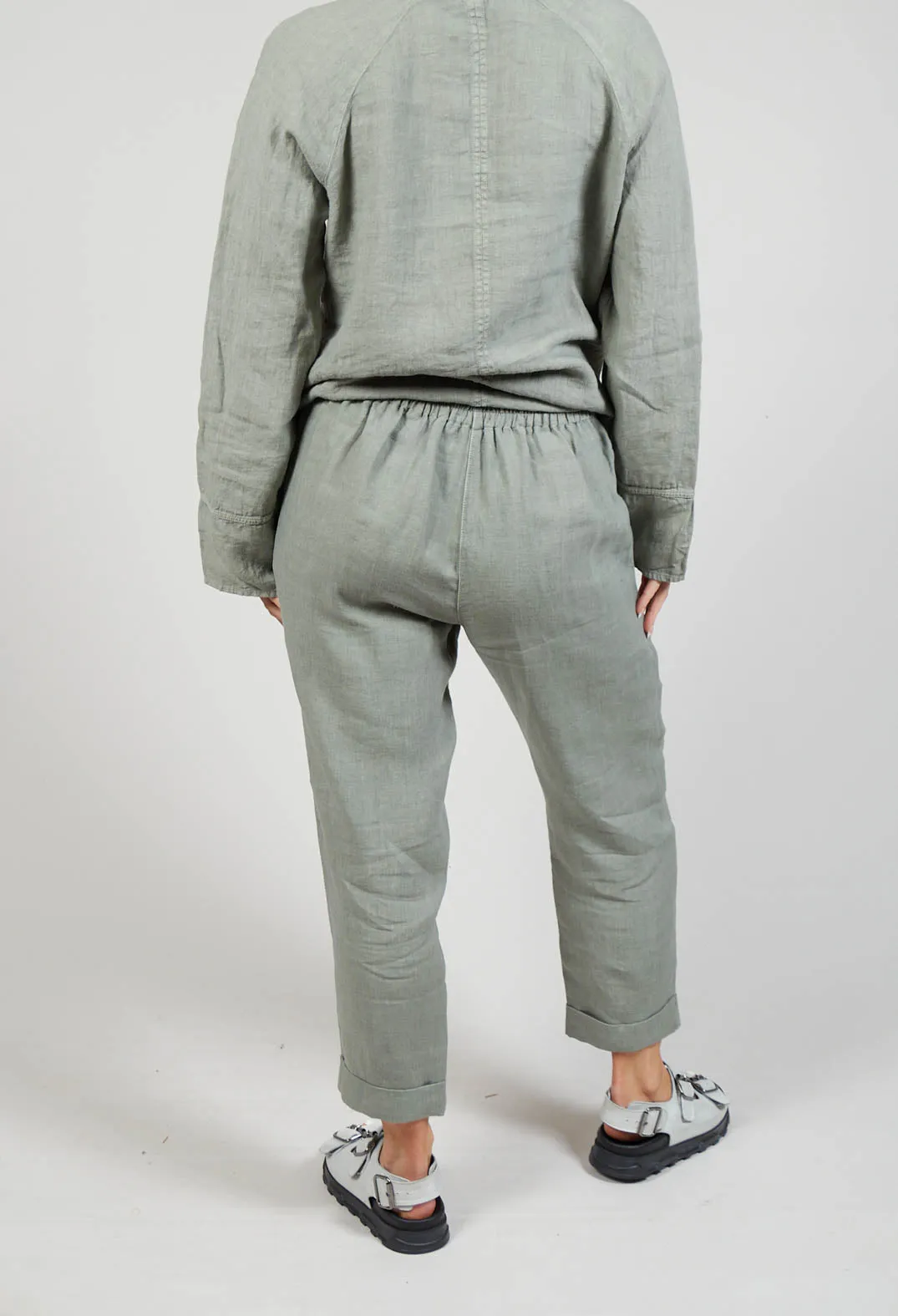 Linen Geisha Trousers in Eucalyptus