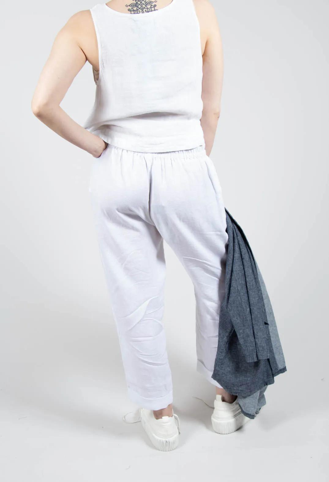 Linen Geisha Trousers in White