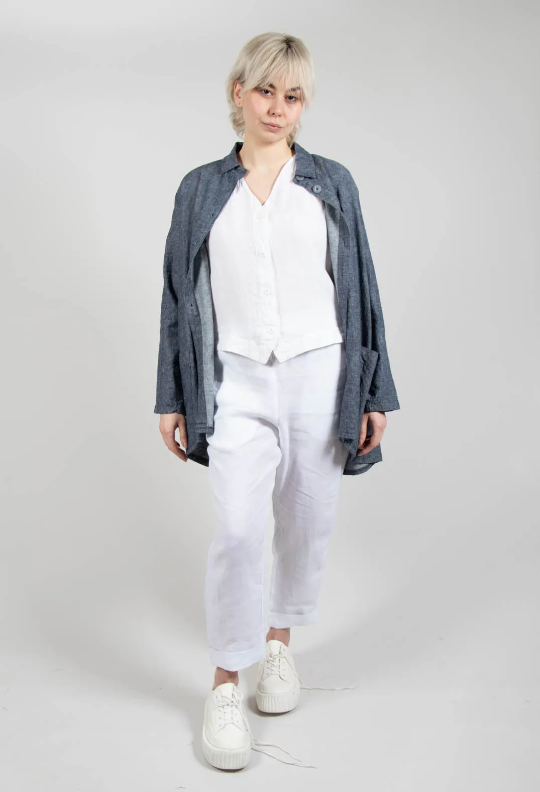 Linen Geisha Trousers in White