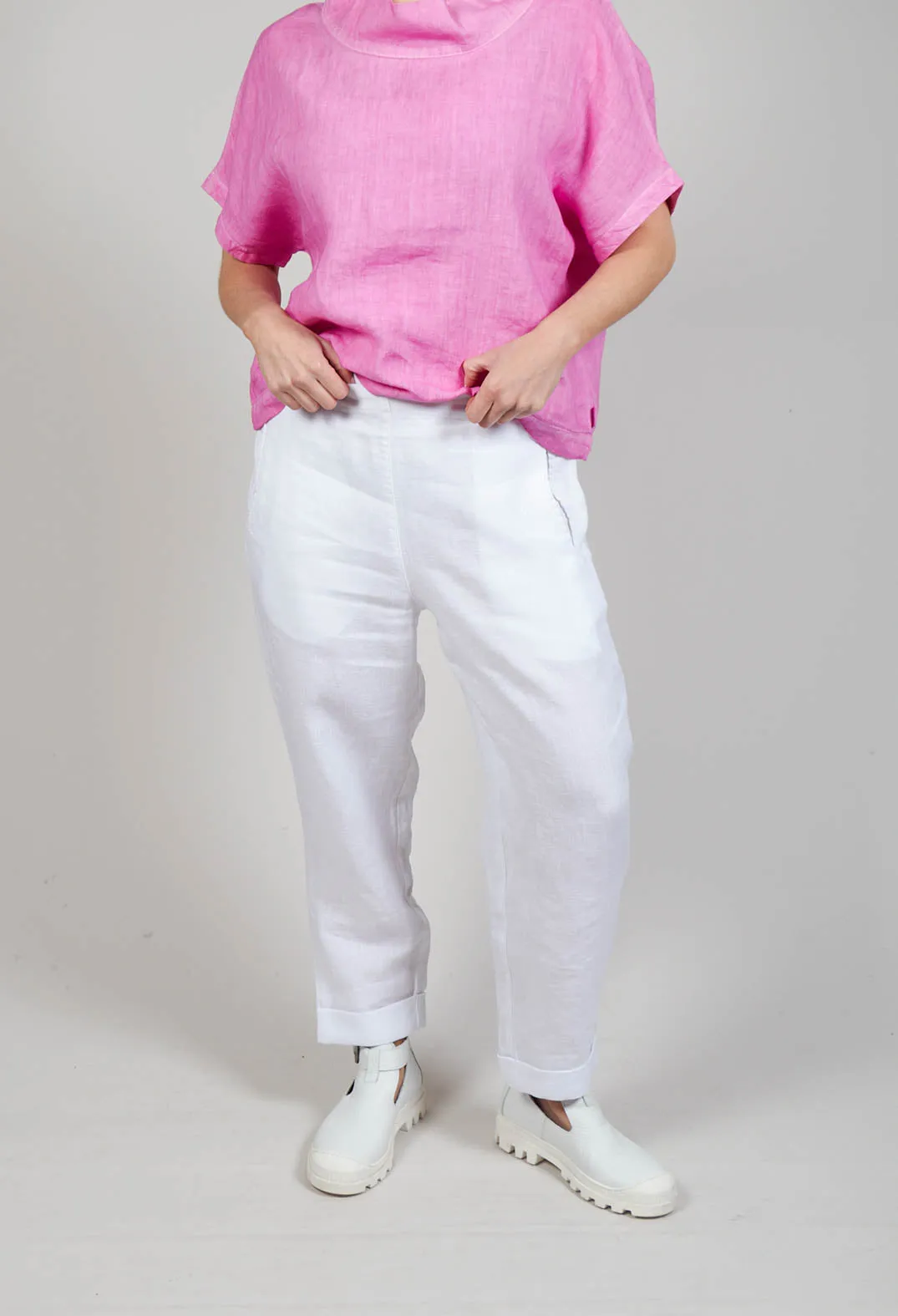 Linen Geisha Trousers in White