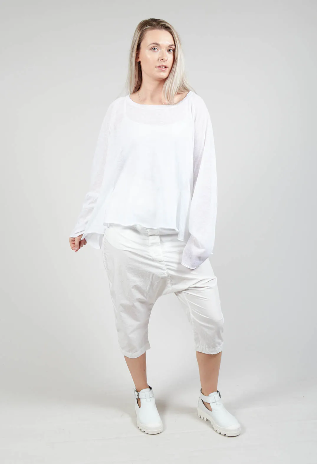 Linen Pullover in White