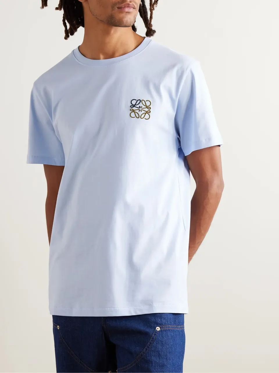 LOEWE  |Crew Neck Pullovers Unisex Plain Cotton Short Sleeves Logo